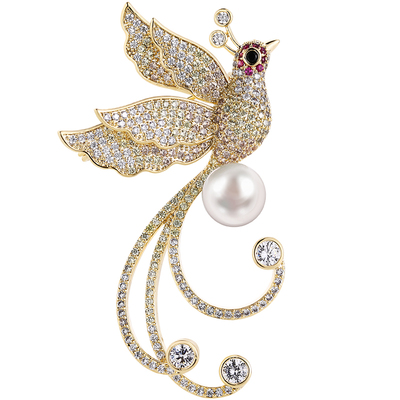 法国Eternelle原创凤凰胸针高档领针配饰轻奢高级感胸花生日礼物