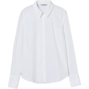 HM女装衬衫春季高智感衬衫正肩通勤气质垂感OL长袖白衬衣0932278