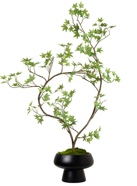 流泉枫仿真绿植高级感逼真客厅假花摆设桌面新中式禅意玄关摆件