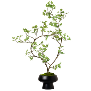 流泉枫仿真绿植高级感逼真客厅假花摆设桌面新中式禅意玄关摆件