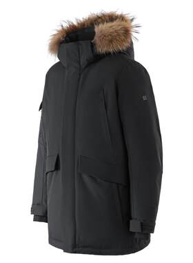 KOLON SPORT可隆羽绒衣防水防风透湿男女中量毛领连帽运动羽绒服