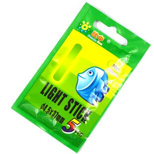 欧申钓鱼直柱型灯泡型荧光棒夜光棒5只装渔具配件浮漂发光棒夜钓