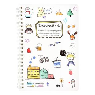 创意可爱12本线圈笔记本子大学生用A5/B5学生练习本螺旋本小清新简约加厚日记本记事本学生奖品礼品文具批发