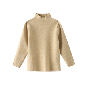 米乐熊女童毛衣童装秋冬新款毛线衣上衣女孩半高领针织衫打底衫