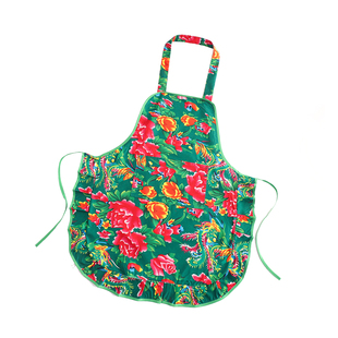 东北大花围裙家用厨房做饭围腰防污耐脏餐饮服务员男女工作服喜庆