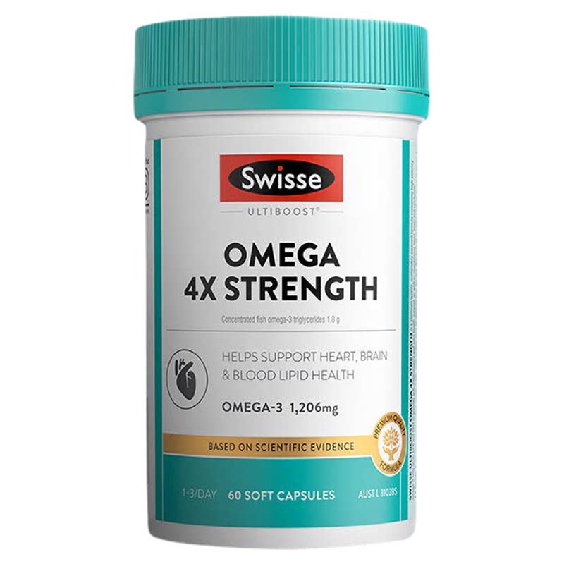 鱼油Swisse澳洲深海4倍DHA胶囊护眼补脑增中老年成人记忆部分效期