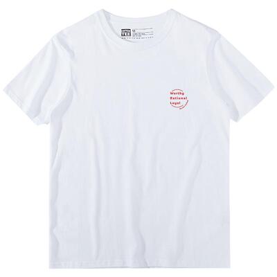 棉牵美式复古白色t恤小个子半袖