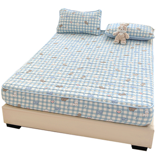 全棉加厚夹棉床笠2025新款四季通用纯棉床罩儿童防滑全包床垫床套