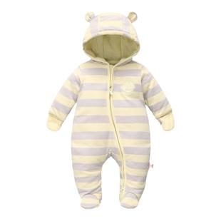 婴儿夹棉连体衣秋冬季加厚哈衣男女宝宝冬装新生儿外出抱衣服包脚