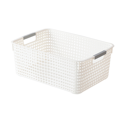 塑料收纳筐桌面置物篮杂物玩具零食收纳镂空篮子厨房家用收纳盒