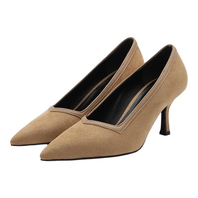 SAPPUN 2025年新款时尚显瘦 麂皮绒 尖头细跟高跟鞋 星辰韩国代购