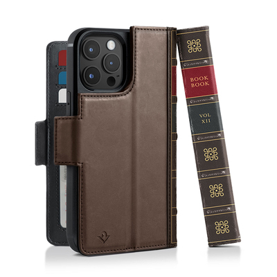 适用iPhone15Pro真皮书本保护壳