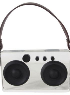 透明水晶音响摆件双喇叭桌面装饰品现代简约家居工艺品装饰摆件