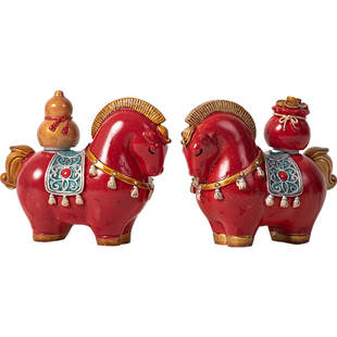 创意生肖马变色茶宠茶玩摆件国潮马上发财可旋转客厅茶桌茶台装饰