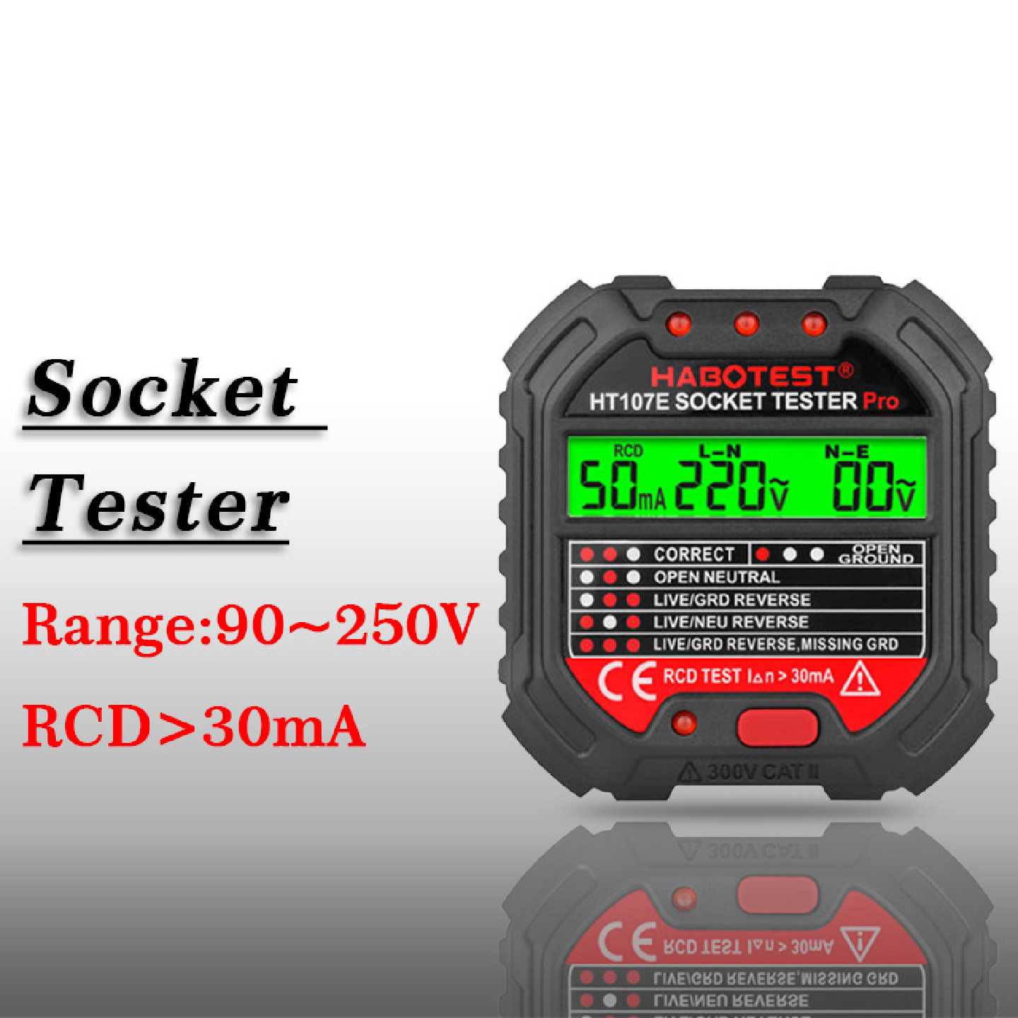 华博HT107BHT107DHT107E插座测试仪测线路Socket tester跨境爆款图片