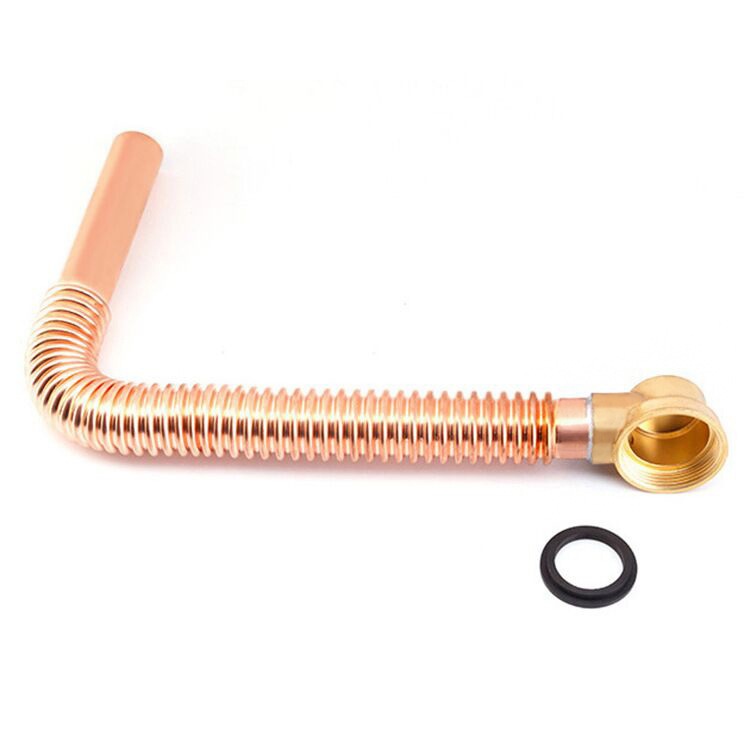 浴缸下水管横式全铜紫铜管排水管不锈钢移位管浴缸下水器