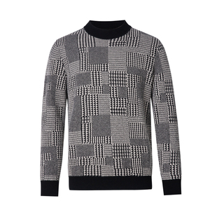 【羊绒】卡尔丹顿半高领羊绒衫男士秋冬保暖毛衣打底针织衫