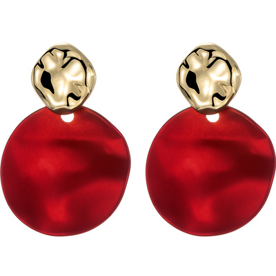红色耳饰耳环高级感轻奢