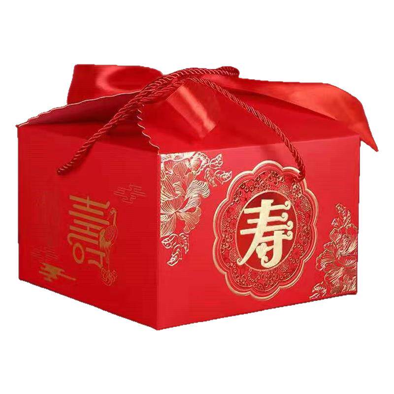 寿字回礼袋老人过寿礼品袋寿比南山礼盒包装盒祝寿贺寿生日手提盒