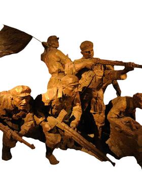 红军冲锋抗战杀敌玻璃钢户外艺术