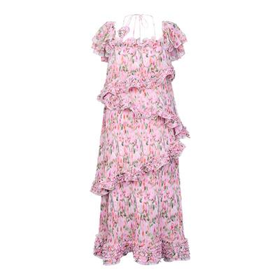 lefame度假珠片绣花A型连衣裙