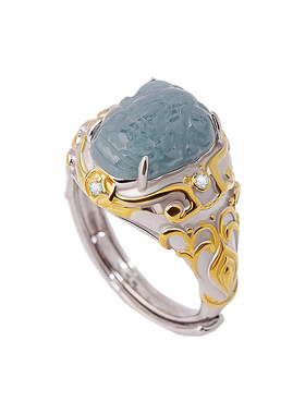 宫里上新天然翡翠貔貅戒指