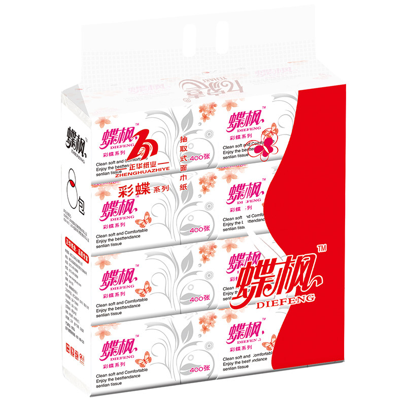 蝶枫408张80包抽纸巾DIEFEN/蝶枫
