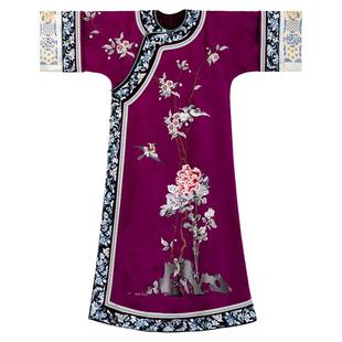 仙枝雅逸丨一城风絮丨紫色香云纱刺绣花挽袖重工清代旗装衬衣