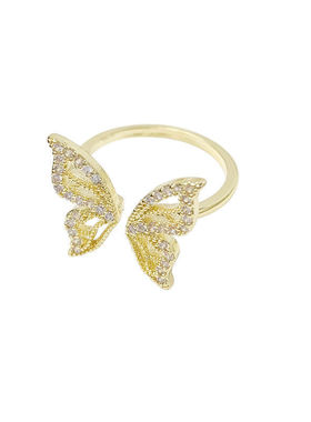 蝴蝶翅膀开口戒指韩版女