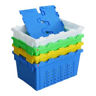 塑料周转箱带盖物流运输医药箱加厚物料箱框长方形斜插式收纳箱