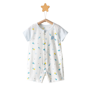 童泰夏季薄款1-18个月婴儿衣服男女宝宝衣服纯棉短袖连体哈衣爬服