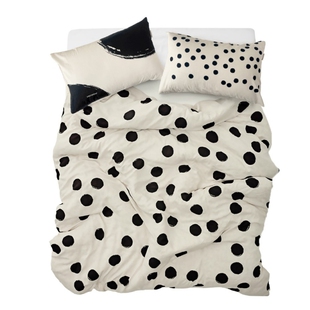 造卧zwow原创设计师款INS草间弥生波点100全棉高支床单床上四件套