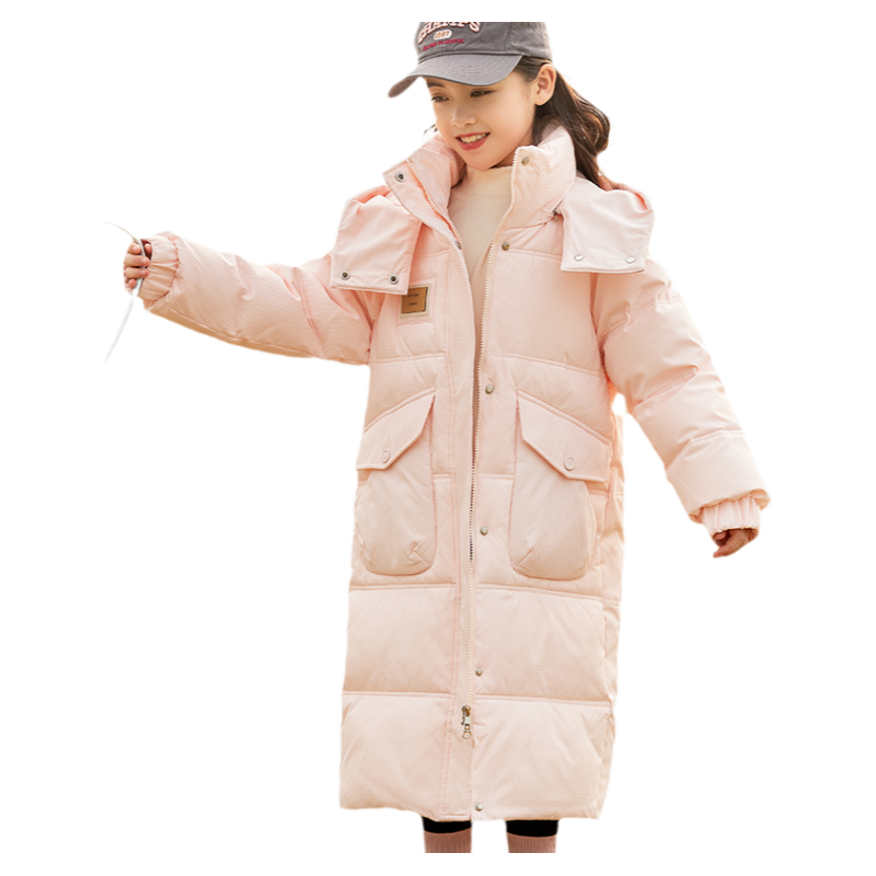 儿童长款羽绒服女童2025新款中大童过膝加厚韩版洋气童装冬季外套