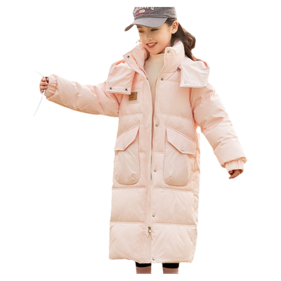 女童长款加厚过膝羽绒服