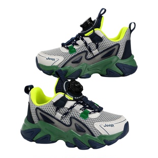 Jeep儿童鞋子2026新款网面透气男童运动鞋春季女童软底跑步鞋男孩