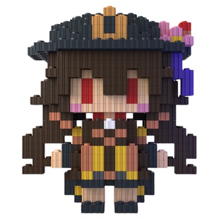 同人二创原神积木人仔璃月系列拼装玩具小颗粒益智3d立体拼插手办