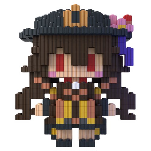 同人二创原神积木人仔璃月系列拼装玩具小颗粒益智3d立体拼插手办