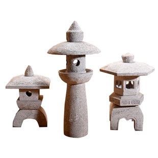 日韩式石灯复古做旧地灯台灯庭院摆件陈设别墅走廊仿古石头灯塔