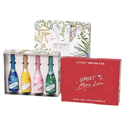 UMEET悠蜜蓝莓气泡酒果酒礼盒6度女士微醺香槟起泡酒节日送礼生日