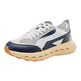 意尔康休闲鞋男2026春款时尚潮流轻便运动鞋厚底增高缓震老爹鞋男