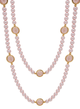 LAMUANA冰淇凌粉珍珠项链甜美复古高级感串珠颈链多层礼物93532