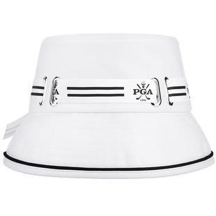 美国PGA 新品高尔夫球帽女士渔夫帽遮阳防晒内里吸汗带蝴蝶结绑带