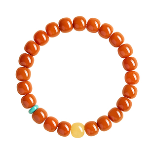 天然保山满肉柿子红南红手串女款官方正品旗舰店红玛瑙转运珠手链