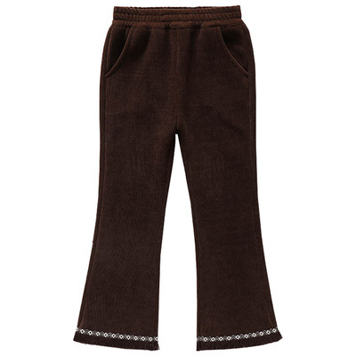 女童加绒喇叭裤冬季修身加厚冬裤