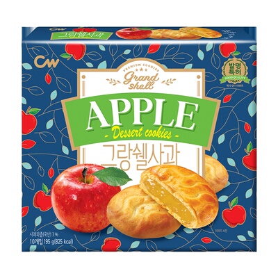 韩国进口青佑苹果夹心饼干苹果派