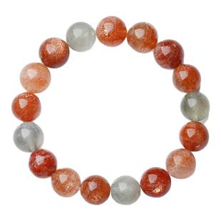 天然阿鲁沙水晶手链男女款金沙太阳石手串绿柱石日光石饰品礼物