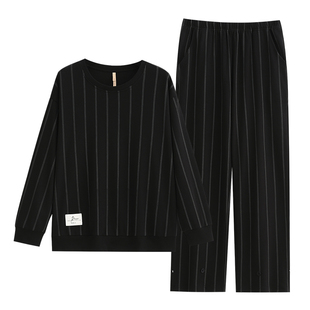 家乐芬情侣睡衣女士春秋款秋季纯棉长袖家居服男款可外穿秋天套装