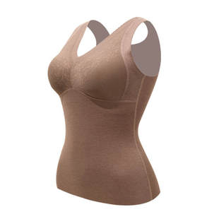 古今德绒保暖背心新款冬天内衣女士自带胸垫无痕美背免穿文胸一体