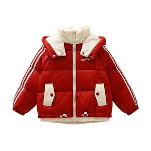 MOMOCO/玛米玛卡男童连帽羽绒服2025冬季新款儿童连帽休闲外套潮