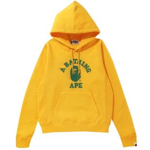 BAPE女装春夏经典猿人字母印花撞色图案连帽卫衣214002E